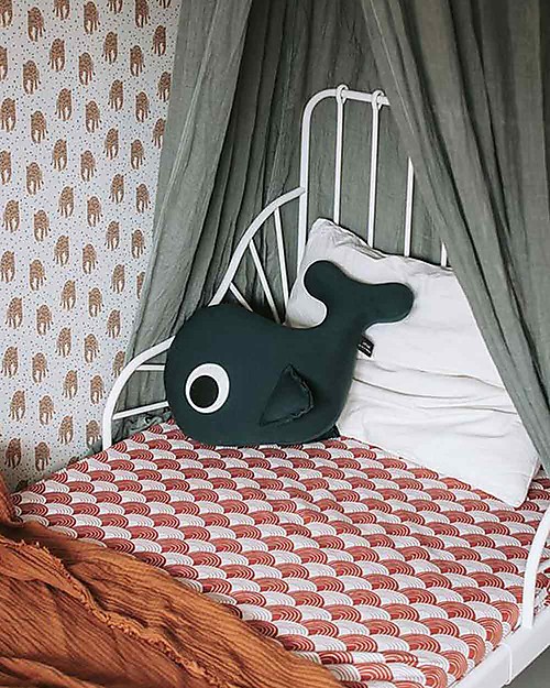 Swedish Linens Single Fitted sheet - Rainbows Burgundy 200x140cm Bed Sheets and Pillow Cases