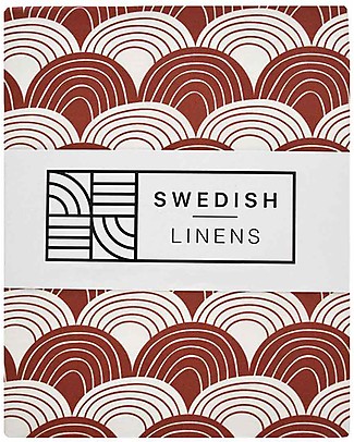 Swedish Linens Single Fitted sheet - Rainbows Burgundy 200x140cm Bed Sheets and Pillow Cases