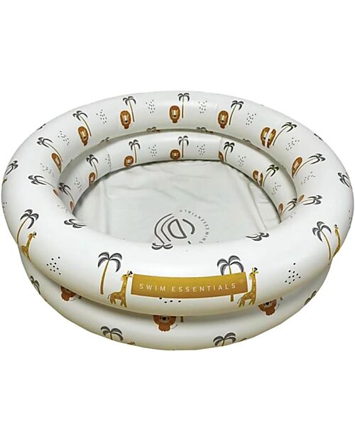 Swim Essentials Baby Swimming Pool - White with Jungle Print - Diameter 60cm - PVC Inflatable Pools