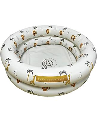 Swim Essentials Baby Swimming Pool - White with Jungle Print - Diameter 60cm - PVC Inflatable Pools
