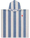Swim Essentials Beach Poncho - Catch Of The Day - White and Blue Stripes - 65x65 cm - 100% Organic Cotton Towels And Flannels