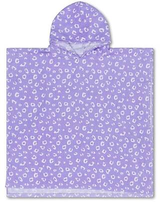 Swim Essentials Beach Poncho - Lila Leopard Print - Dimensions 65x65 - 100% Cotton Towels And Flannels