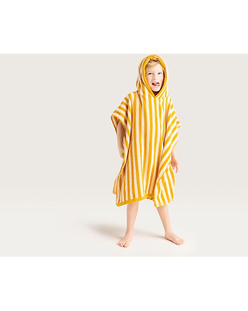 Swim Essentials Beach Poncho - Yellow and White Print - Dimensions 65x65 - 100% Cotton Towels And Flannels