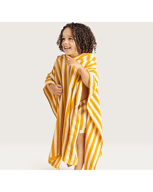 Swim Essentials Beach Poncho - Yellow and White Print - Dimensions 65x65 - 100% Cotton Towels And Flannels