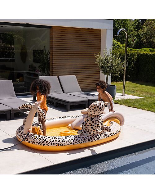 Swim Essentials Children's Play Pool - Beige Leopard Print - Diameter 203cm - PVC Inflatable Pools