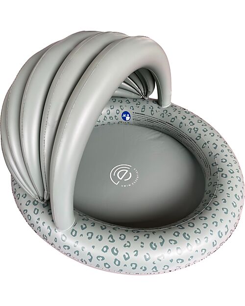 Swim Essentials Children's Swimming Pool with Canopy - Green Leopard Print - Diameter 100cm - PVC Inflatable Pools