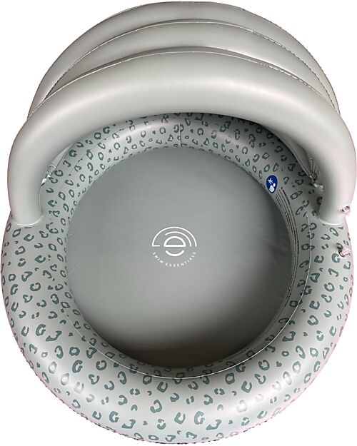 Swim Essentials Children's Swimming Pool with Canopy - Green Leopard Print - Diameter 100cm - PVC Inflatable Pools