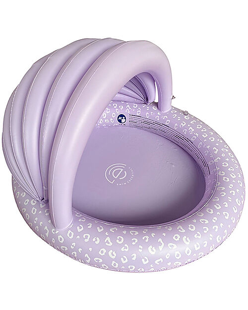 Swim Essentials Children's Swimming Pool with Canopy - Lila Leopard Print - Diameter 100cm - PVC Inflatable Pools