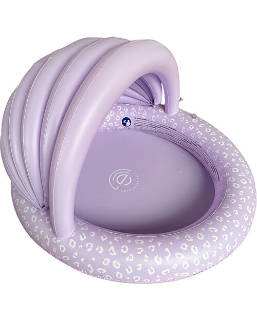 Swim Essentials Children's Swimming Pool with Canopy - Lila Leopard Print - Diameter 100cm - PVC Inflatable Pools