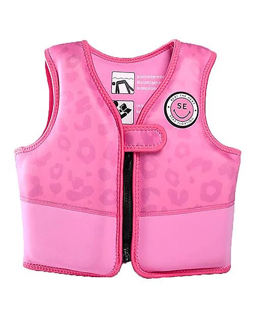 Swim Essentials Life Jacket - 4-6 Years - Pink Leopard Print - Foam Beach Toys