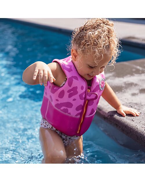 Swim Essentials Life Jacket - 4-6 Years - Pink Leopard Print - Foam Beach Toys