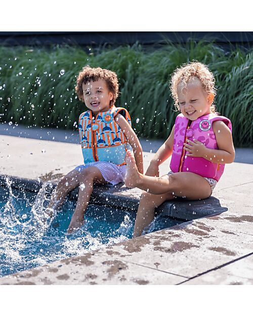 Swim Essentials Life Jacket - 4-6 Years - Pink Leopard Print - Foam Beach Toys