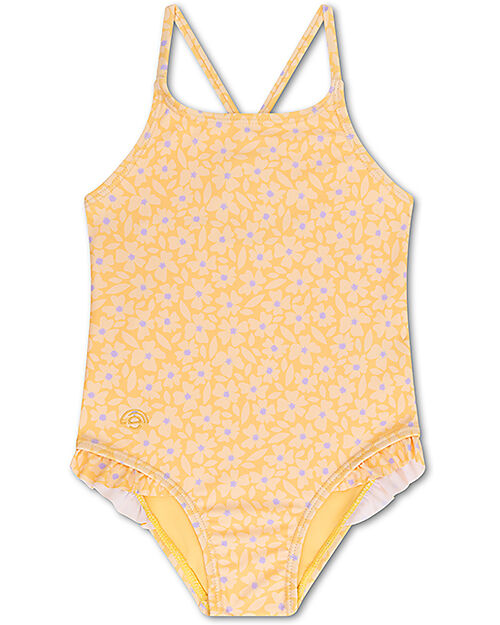 Swim Essentials One-Piece Swimsuit - Florish Yellow - UPF 50+ Fabric Swimsuits