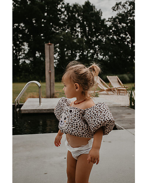 Swim Essentials Puddle Jumper - 2-6 Years - Beige Leopard Print - Foam Beach Toys