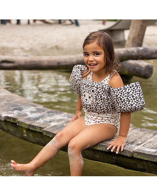 Swim Essentials Puddle Jumper - 2-6 Years - Beige Leopard Print - Foam Beach Toys