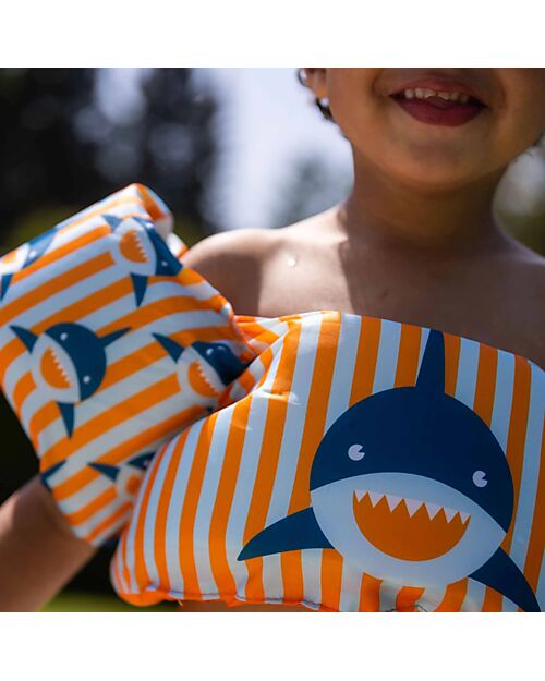 Swim Essentials Puddle Jumper - 2-6 Years - Stripes Shark Print - Foam Beach Toys
