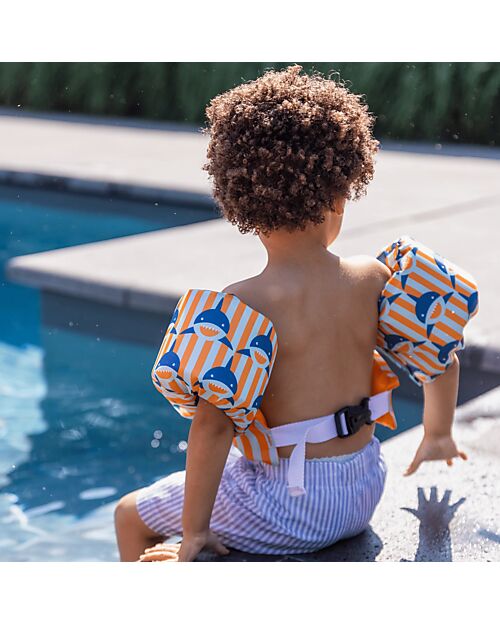Swim Essentials Puddle Jumper - 2-6 Years - Stripes Shark Print - Foam Beach Toys