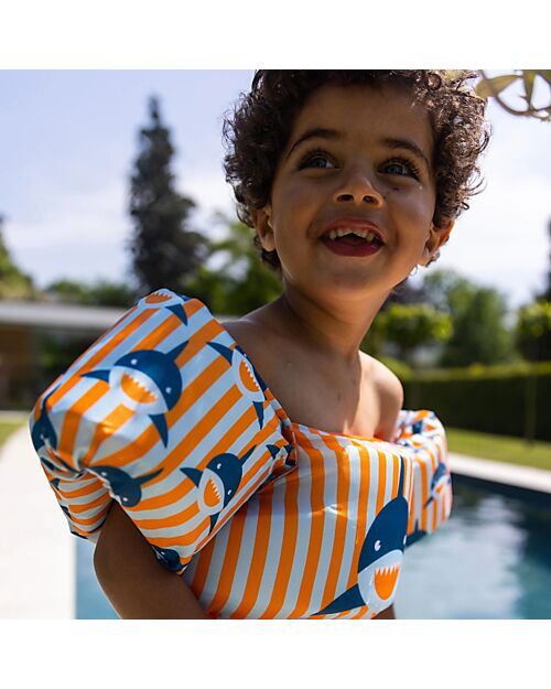 Swim Essentials Puddle Jumper - 2-6 Years - Stripes Shark Print - Foam Beach Toys