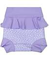 Swim Essentials Ruffled Swim Diaper - Lilac - Leopard - UPF 50+ Fabric Swim Diaper