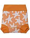 Swim Essentials Ruffled Swim Diaper - Orange - Sea Star - UPF 50+ Fabric Swim Diaper