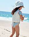 Swim Essentials Swim Cap with Visor and Long Neck Flap - Florish Green - UPF 50+ Fabric Sunhats