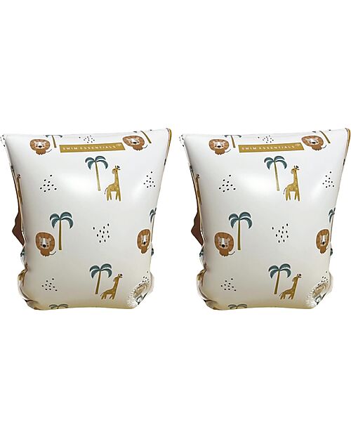 Swim Essentials Swimming Armbands - 0-2 Years -White Jungle Print - PVC Beach Toys