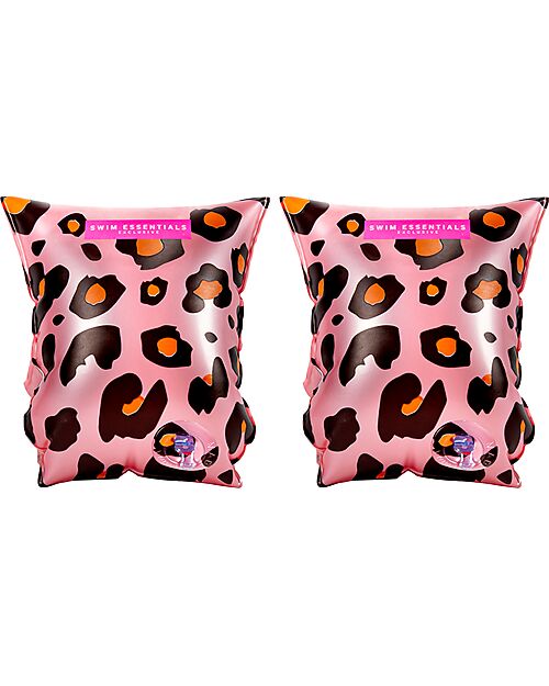 Swim Essentials Swimming Armbands - 2-6 Years - Rose Gold Leopard Print - PVC Beach Toys