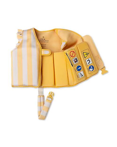 Swim Essentials Swimming Vest - Yellow Flower Market - Stripes - White and Yellow Beach Toys