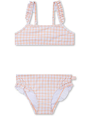 Swim Essentials UV Bikini - Apricot Check Print - UPF50+ Fabric Bikinis And Tankinis