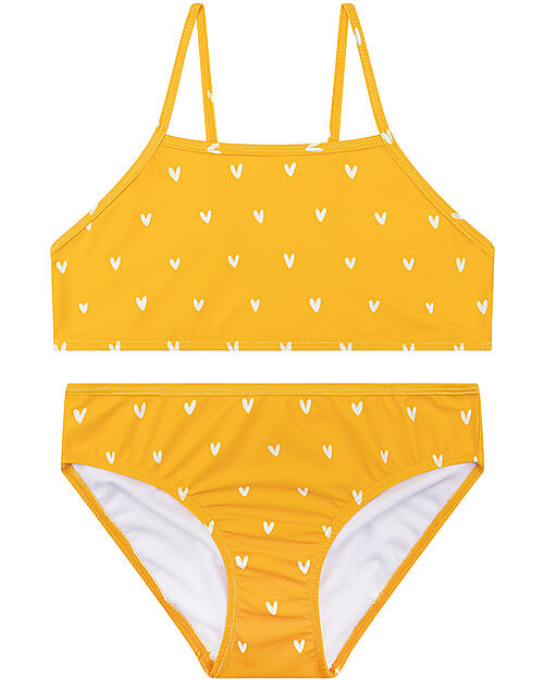 Swim Essentials UV Bikini - Orange wih Hearts Print - UPF50+ Fabric Bikinis And Tankinis