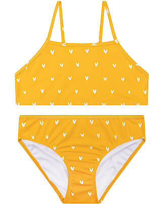 Swim Essentials UV Bikini - Orange wih Hearts Print - UPF50+ Fabric Bikinis And Tankinis