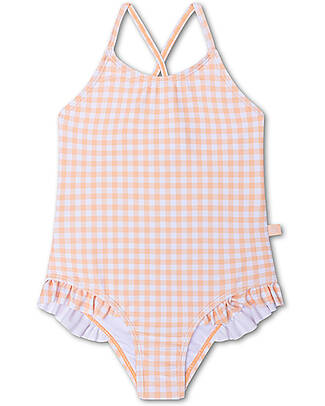 Swim Essentials UV Full Swimsuit- Apricot Check Print - UPF50+ Fabric Swimsuits