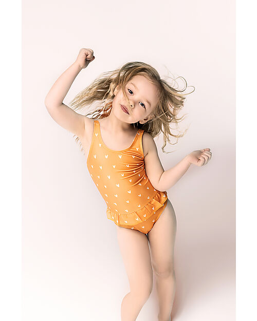 Swim Essentials UV Full Swimsuit - Orange Hearts Print - UPF50+ Fabric Swimsuits