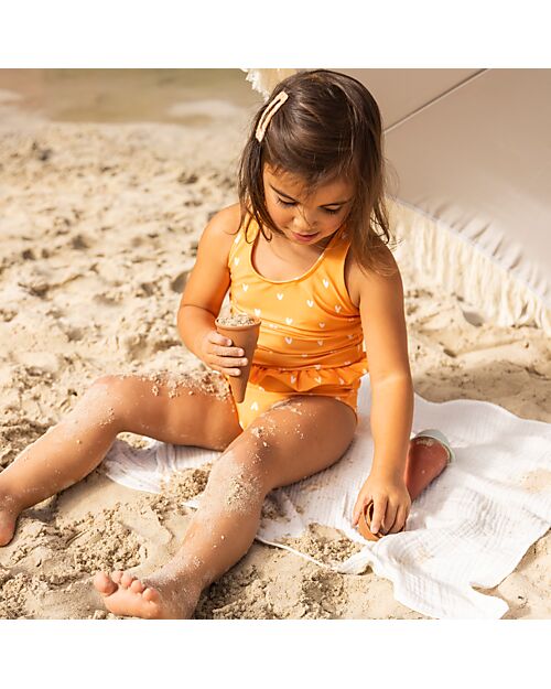 Swim Essentials UV Full Swimsuit - Orange Hearts Print - UPF50+ Fabric Swimsuits