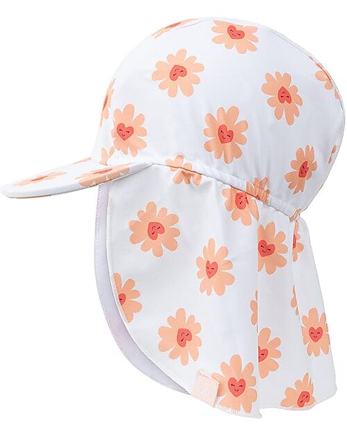 Swim Essentials UV Sun Cap for Kids - Flower Hearts Print - SPF50+ Fabric Sunhats