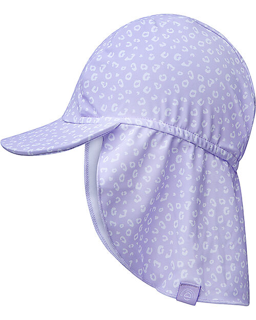 Swim Essentials UV Sun Cap for Kids - Lila Leopard Print - SPF50+ Fabric Sunhats