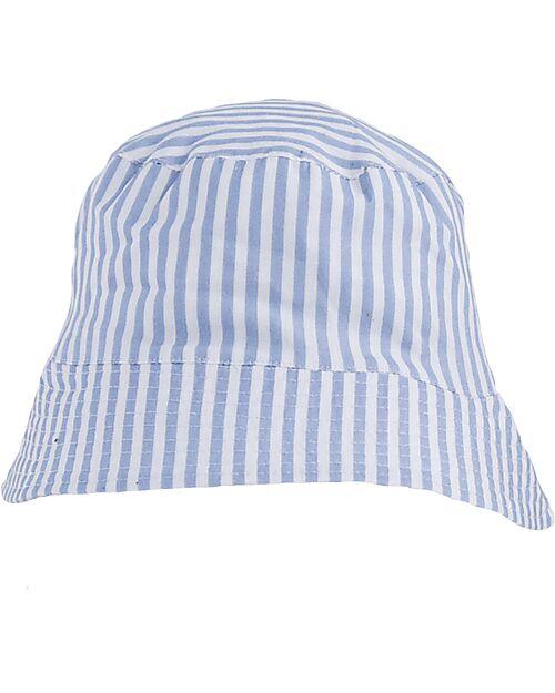Swim Essentials UV Sun Hat for Kids - Withe and Blue Stripes Print - 100% Cotton Sunhats