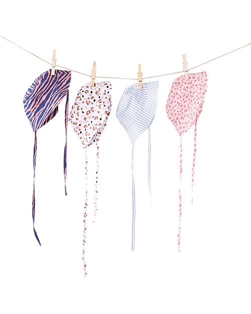 Swim Essentials UV Sun Hat for Kids - Withe and Blue Stripes Print - 100% Cotton Sunhats