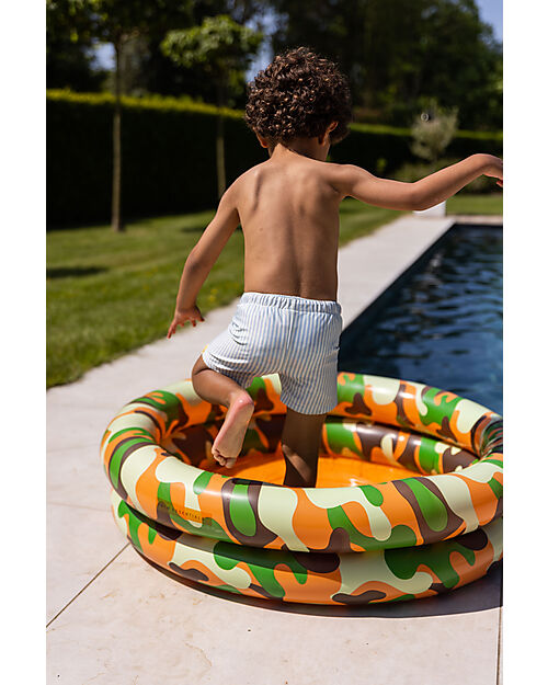 Swim Essentials UV Swim Shorts for Boys - Blue and White Stripes - UPF50+ Fabric Swimming Trunks