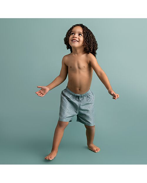 Swim Essentials UV Swim Shorts for Boys - Green Leopard Print - UPF50+ Fabric Swimming Trunks