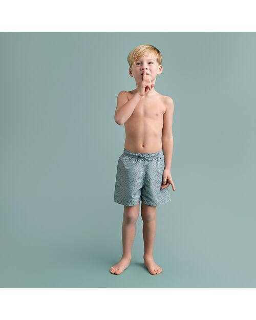 Swim Essentials UV Swim Shorts for Boys - Green Leopard Print - UPF50+ Fabric Swimming Trunks