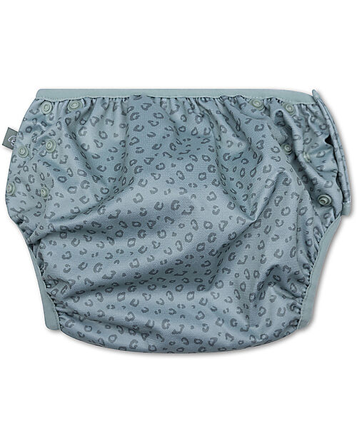 Swim Essentials Washable Swim Diaper - Green Leopard Print - Elastic Edges Swim Diaper