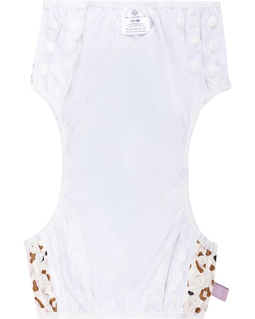 Swim Essentials Washable Swim Diaper - Khaki Leopard Print - Elastic Edges Swim Diaper