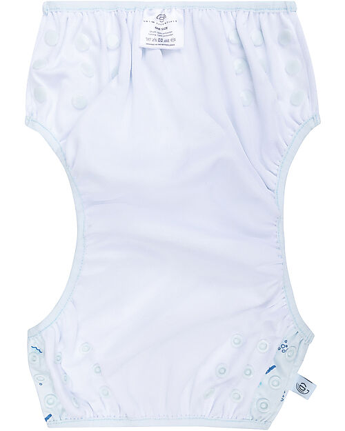 Swim Essentials Washable Swim Diaper - Light Blue Whale Print - Elastic Edges Swim Diaper