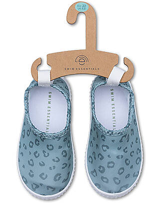 Swim Essentials Water Shoes Non-Slip - Green Leopard Print - Lycra Sandals