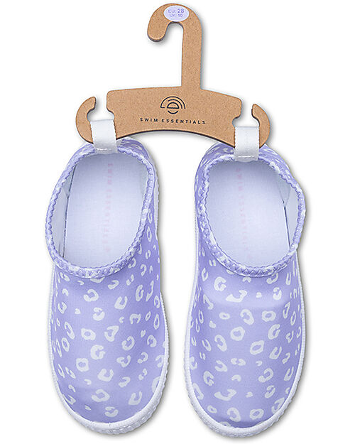 Swim Essentials Water Shoes Non-Slip - Lilac Leopard Print - Lycra Sandals