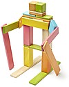 Tegu 24-Piece Set in Tints, Magnetic Wooden Blocks - Many Colours and Shapes Wooden Blocks and Construction Sets
