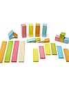 Tegu 24-Piece Set in Tints, Magnetic Wooden Blocks - Many Colours and Shapes Wooden Blocks and Construction Sets