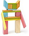 Tegu 24-Piece Set in Tints, Magnetic Wooden Blocks - Many Colours and Shapes Wooden Blocks and Construction Sets