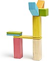 Tegu 24-Piece Set in Tints, Magnetic Wooden Blocks - Many Colours and Shapes Wooden Blocks and Construction Sets